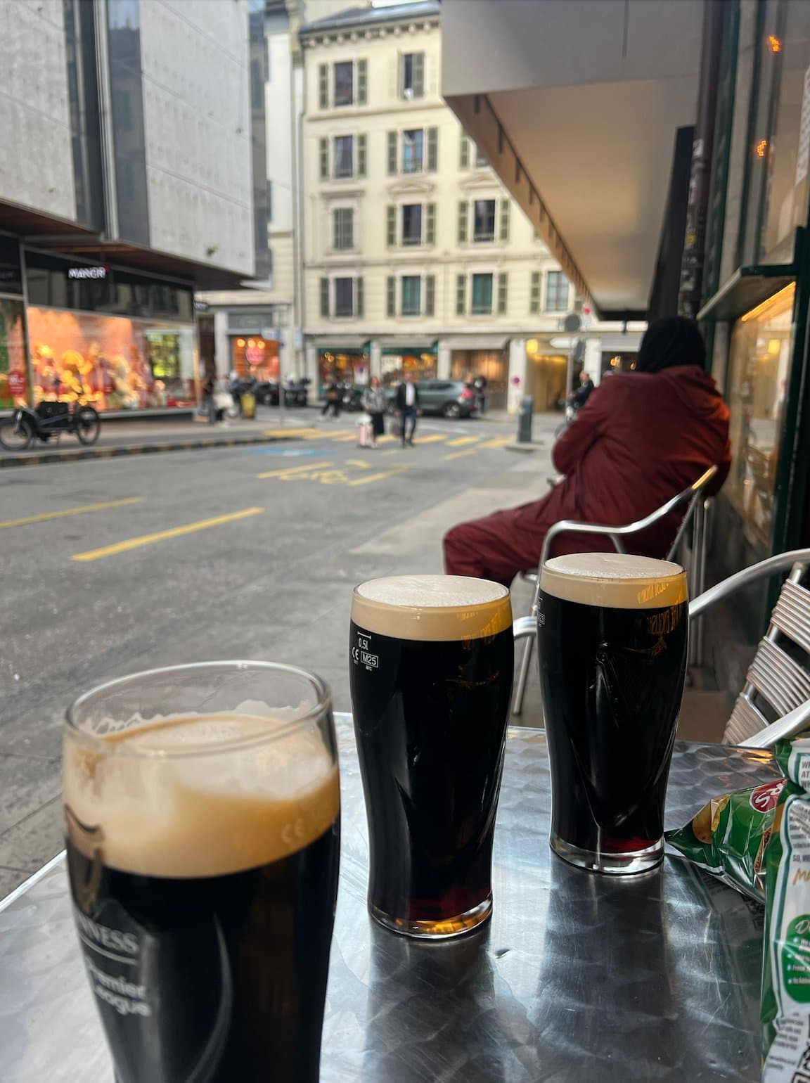 Pints of Guinness at Mulligans Irish Pub in Geneva