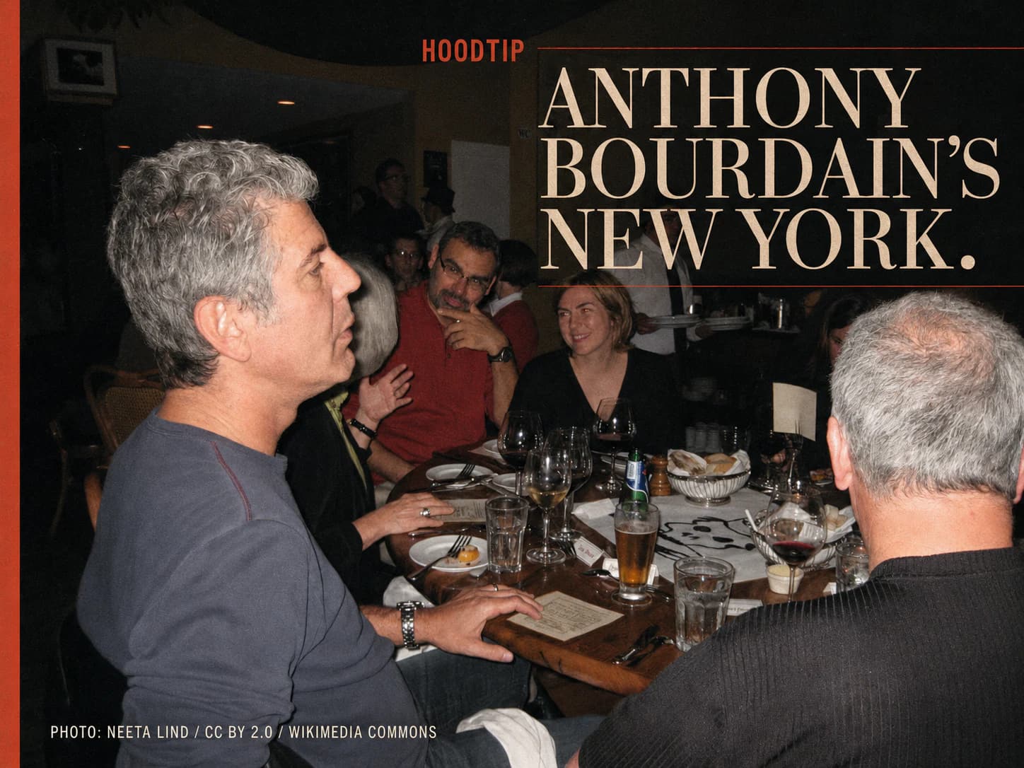 Anthony Bourdain dining in New York, photographed by Neeta Lind