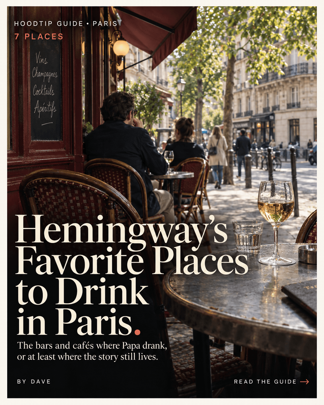 HoodTip cover for Hemingway's favorite places to drink in Paris
