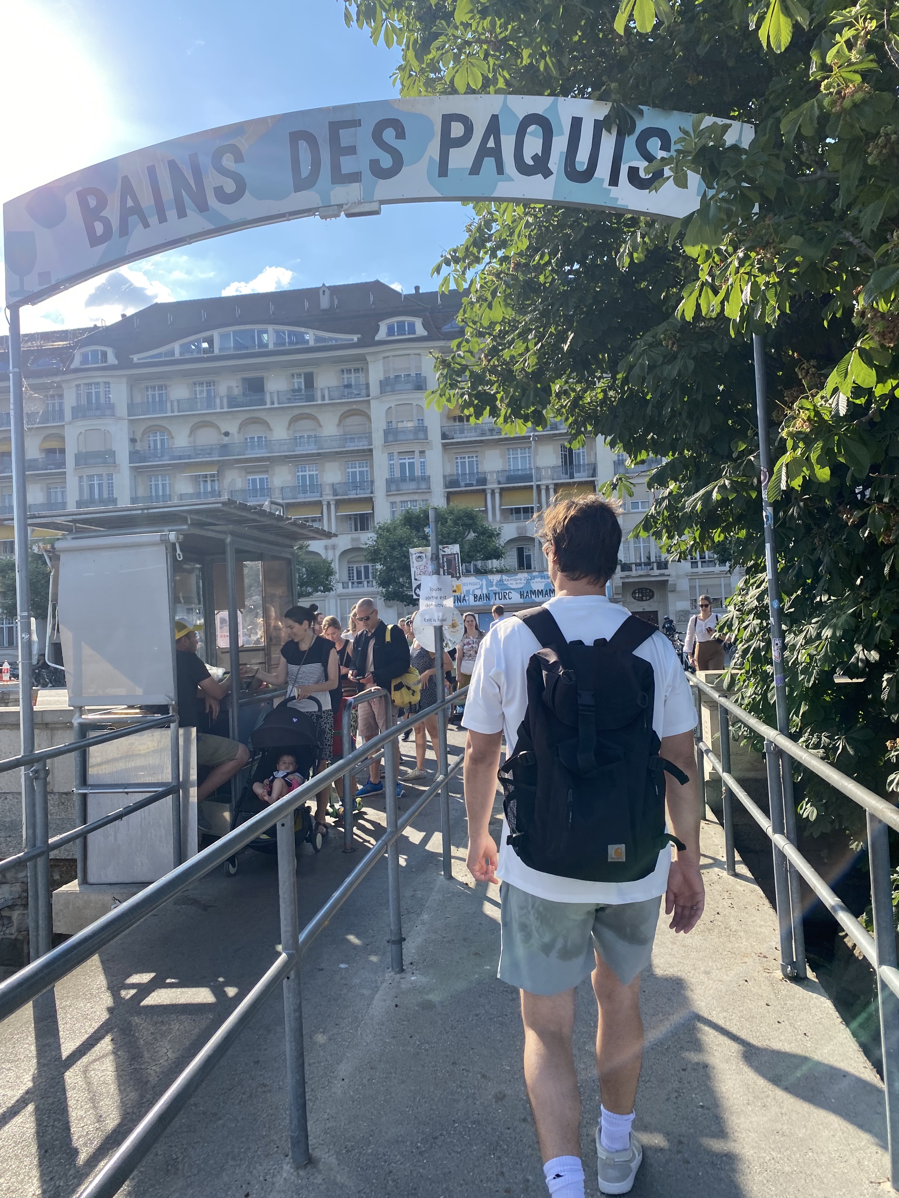 Bains des Pâquis entrance sign, Pâquis Geneva