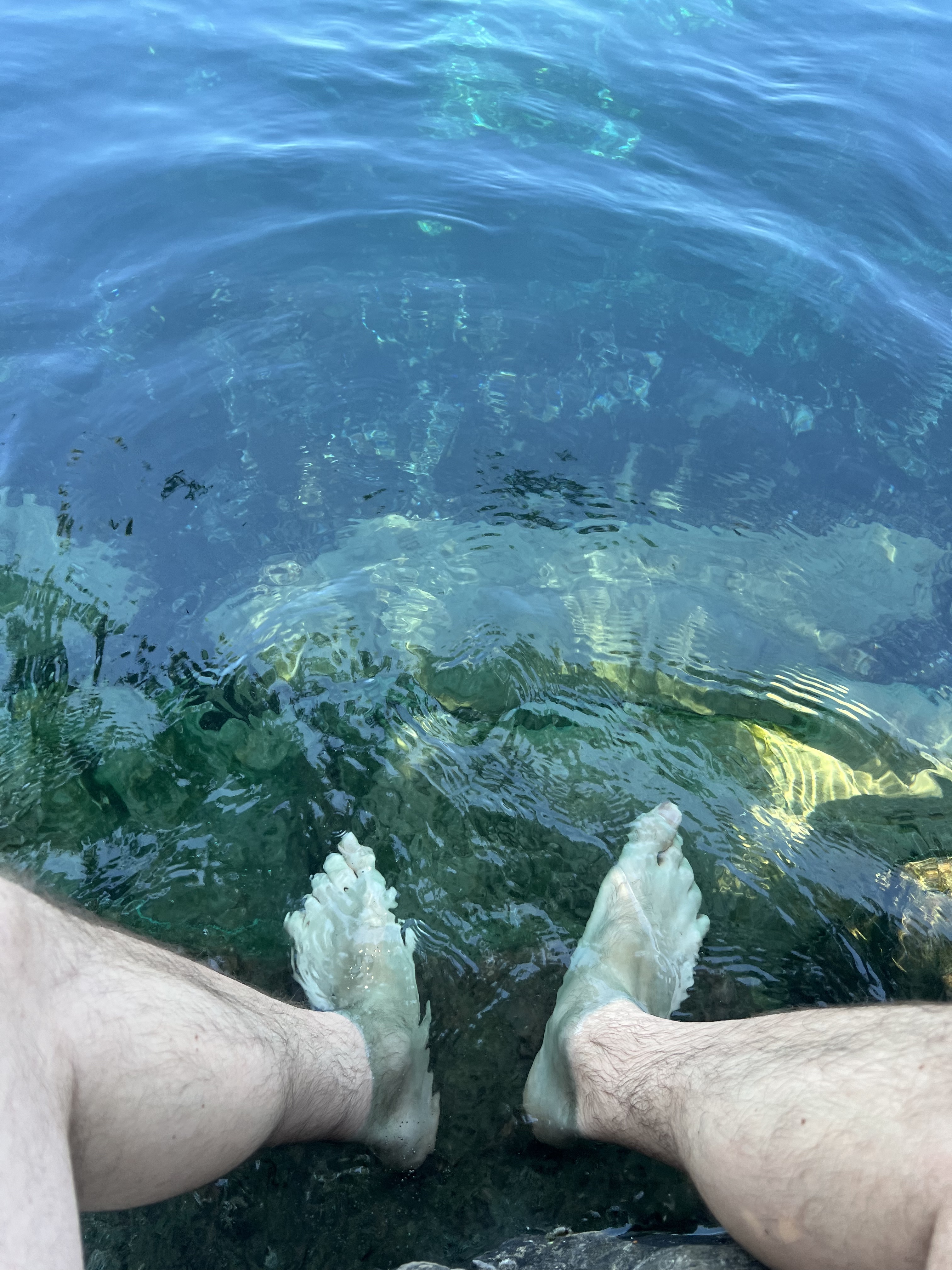 Feet in the Rhône at La Barge, Geneva