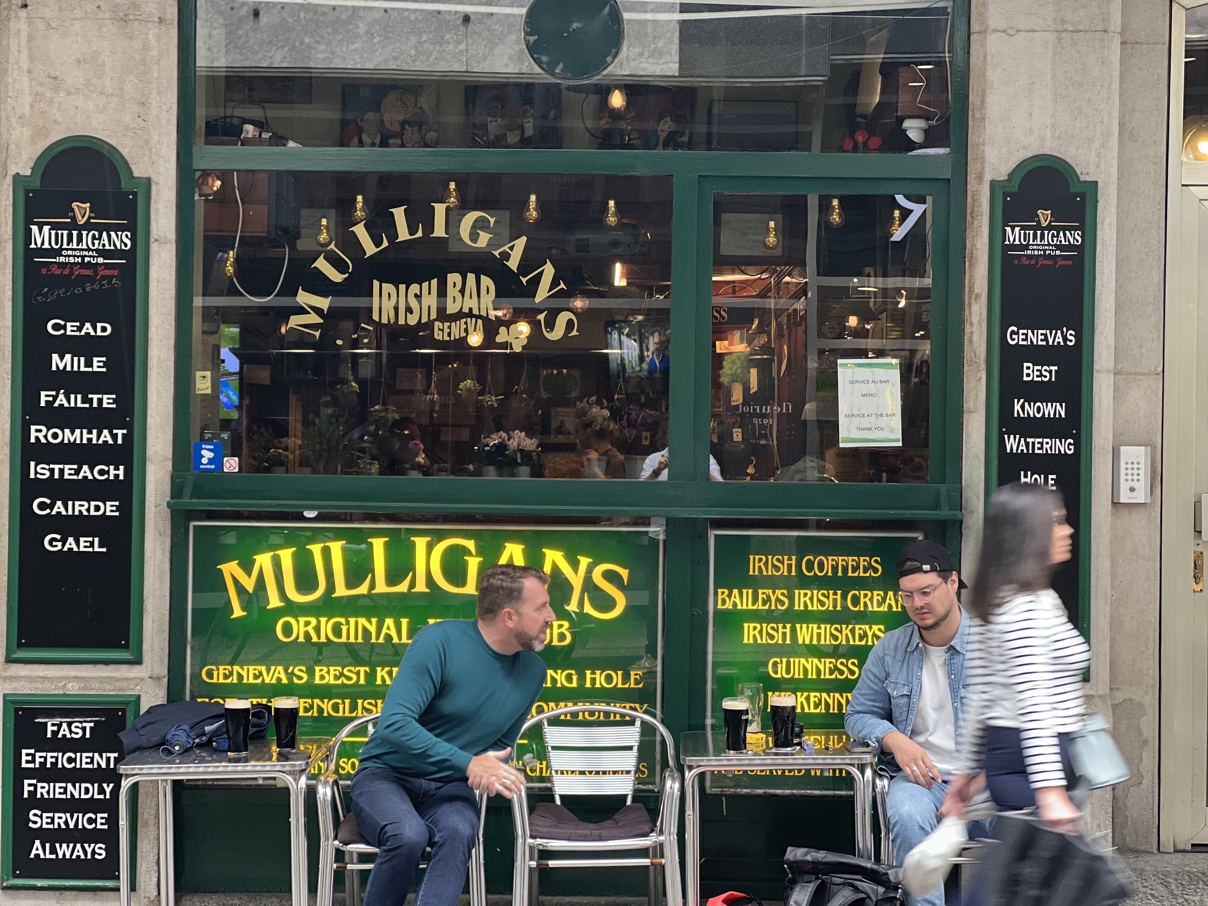 Mulligans Irish Pub exterior, Cornavin, Geneva