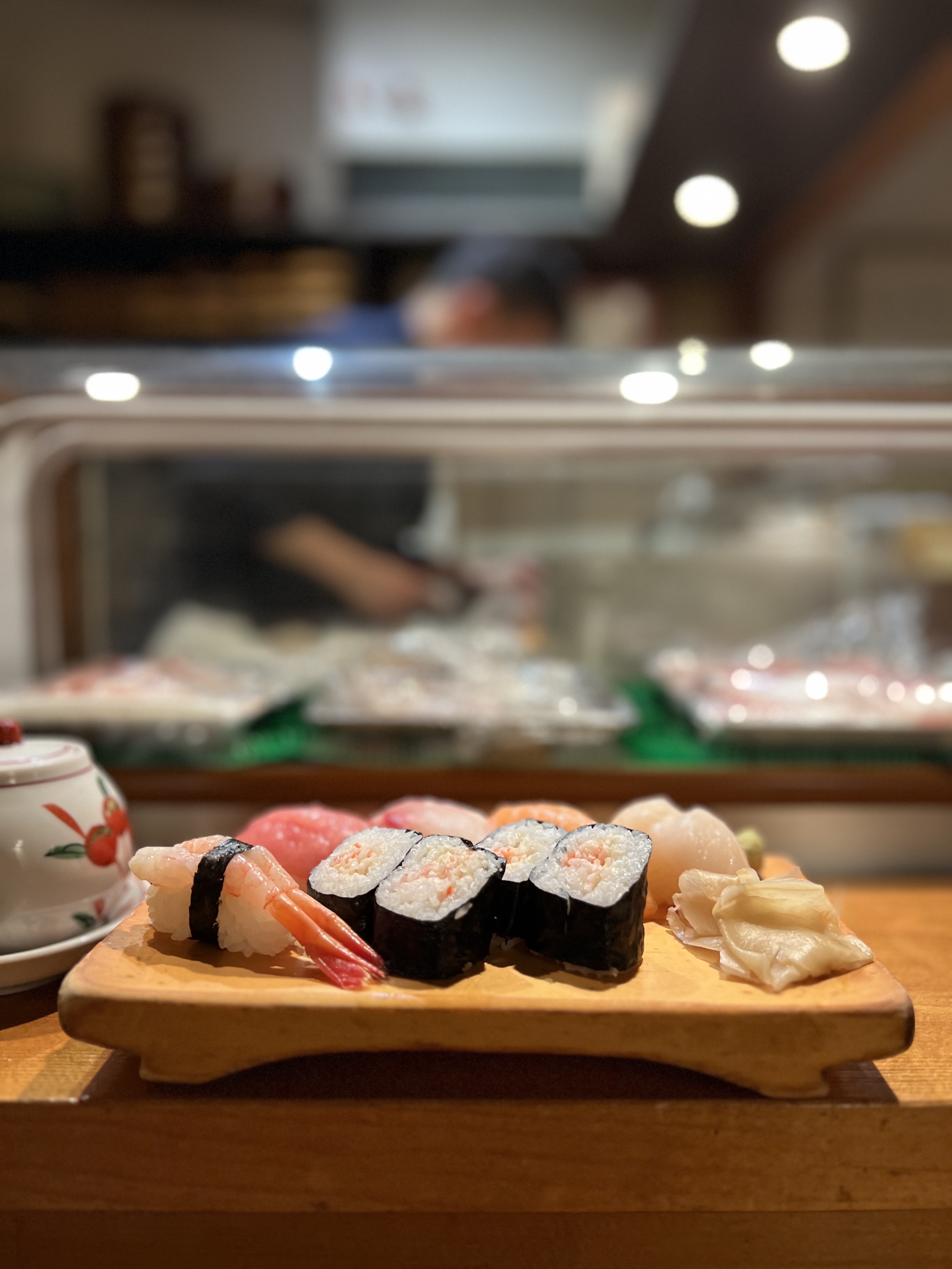 Sushi platter at Nagomi — nigiri and maki at the counter