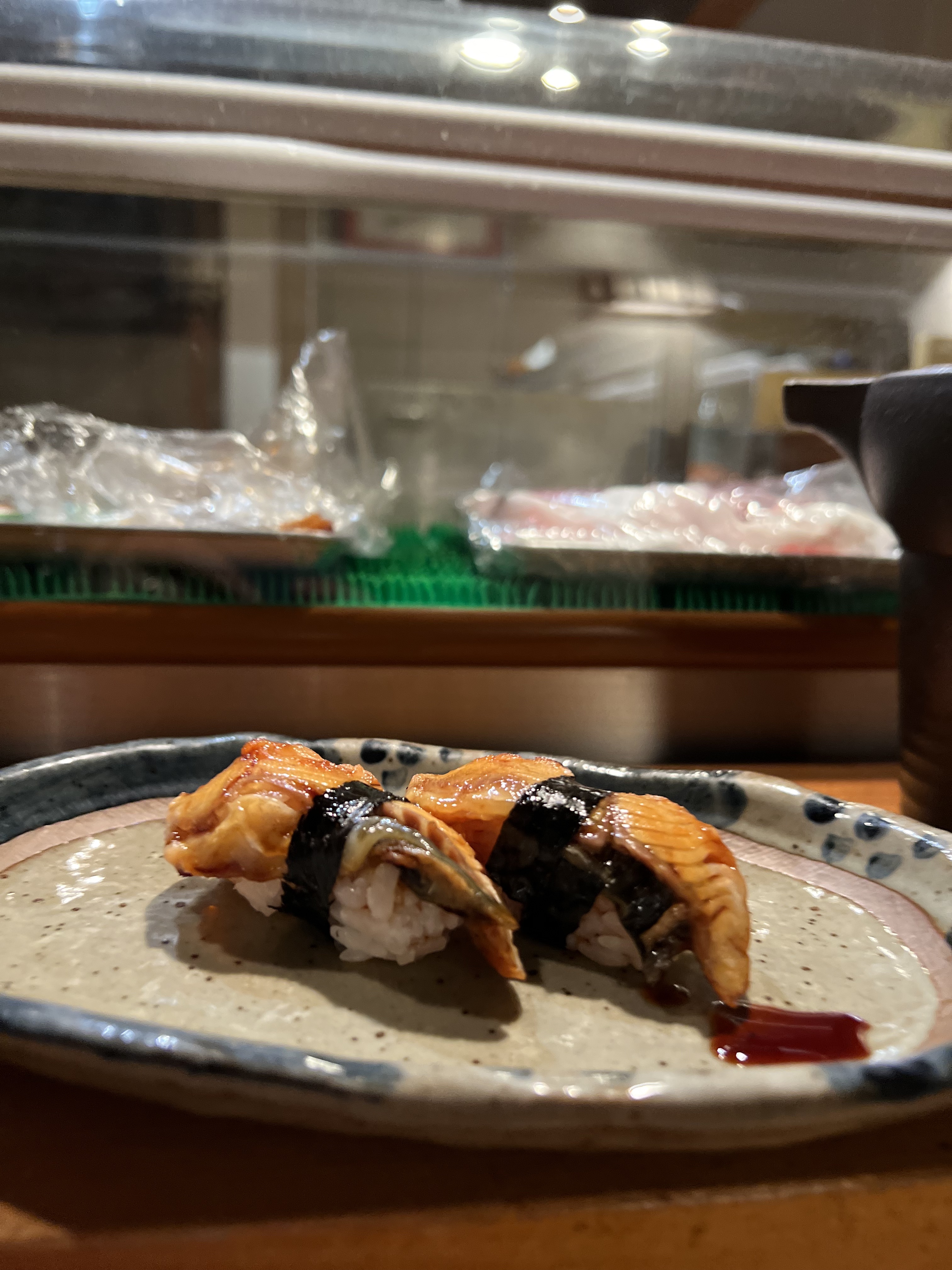 Eel nigiri at Nagomi, glazed and perfectly made