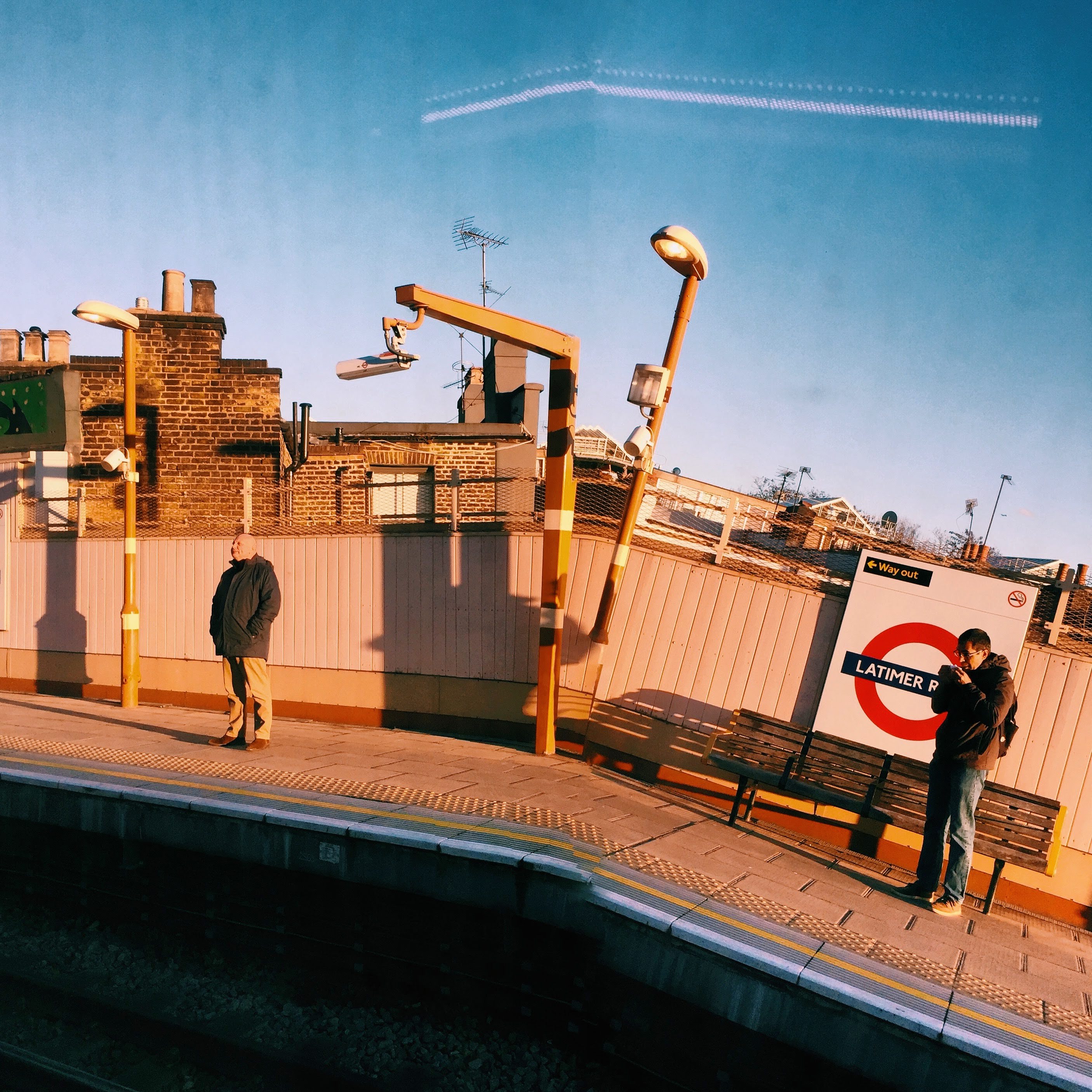 Bayswater tube station interior, Victorian brick arches, staircase, skylight
