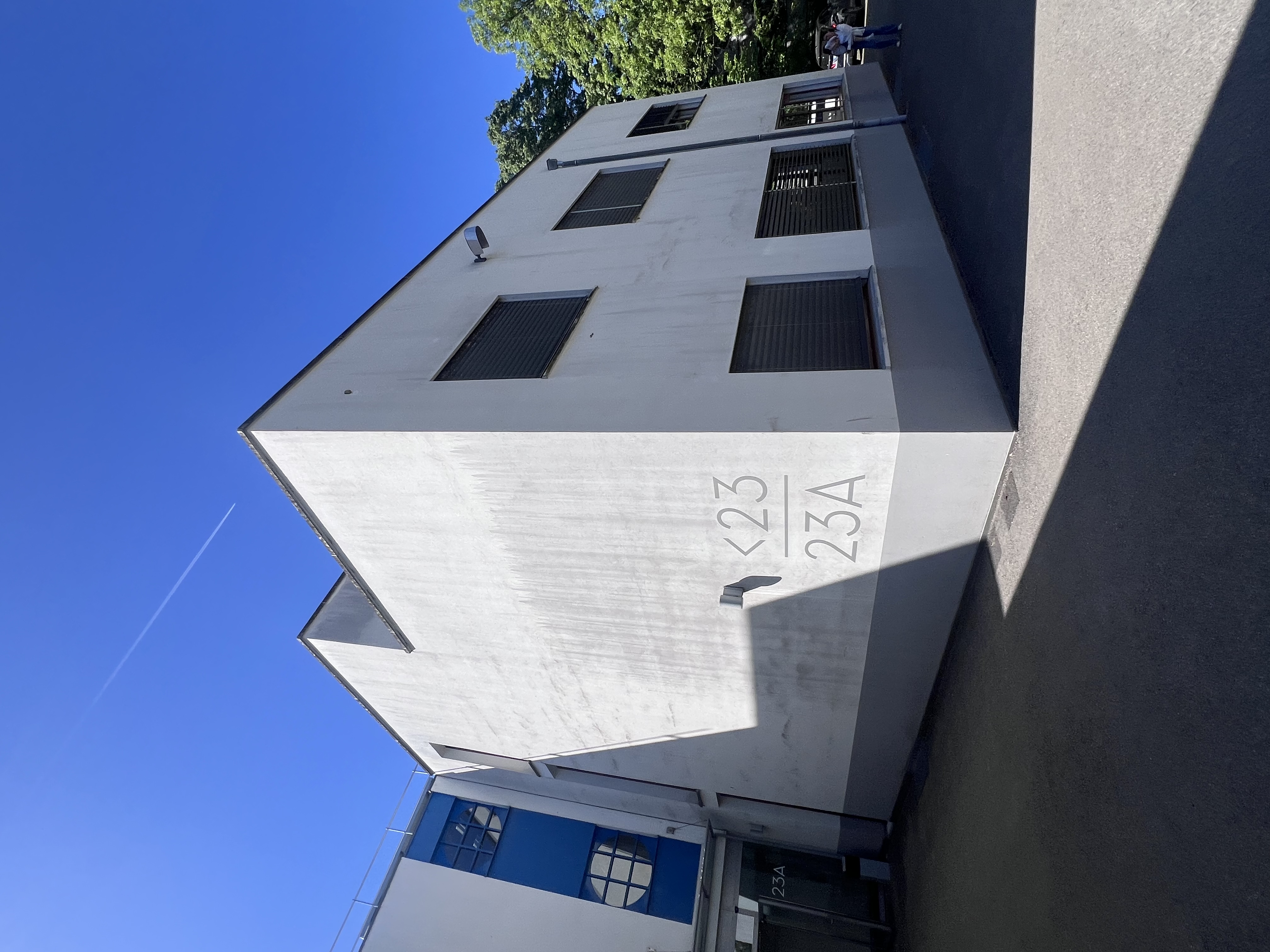 Simply Theatre Studios exterior, Versoix — white concrete building