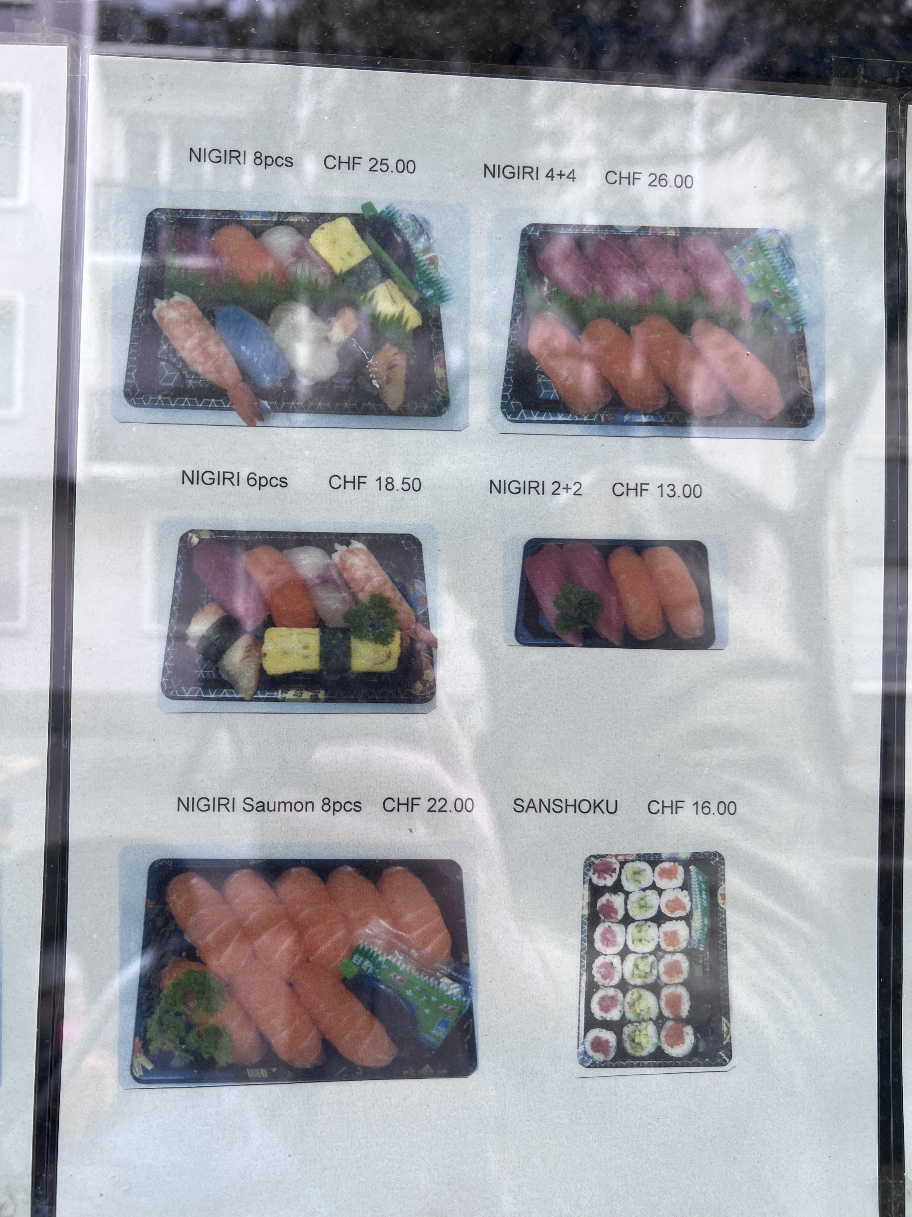 Tanuki nigiri menu